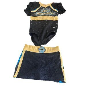 Girls Rebel Athletics Competitive Cheer Set Sz Youth Xl Skirt And Youth L Top